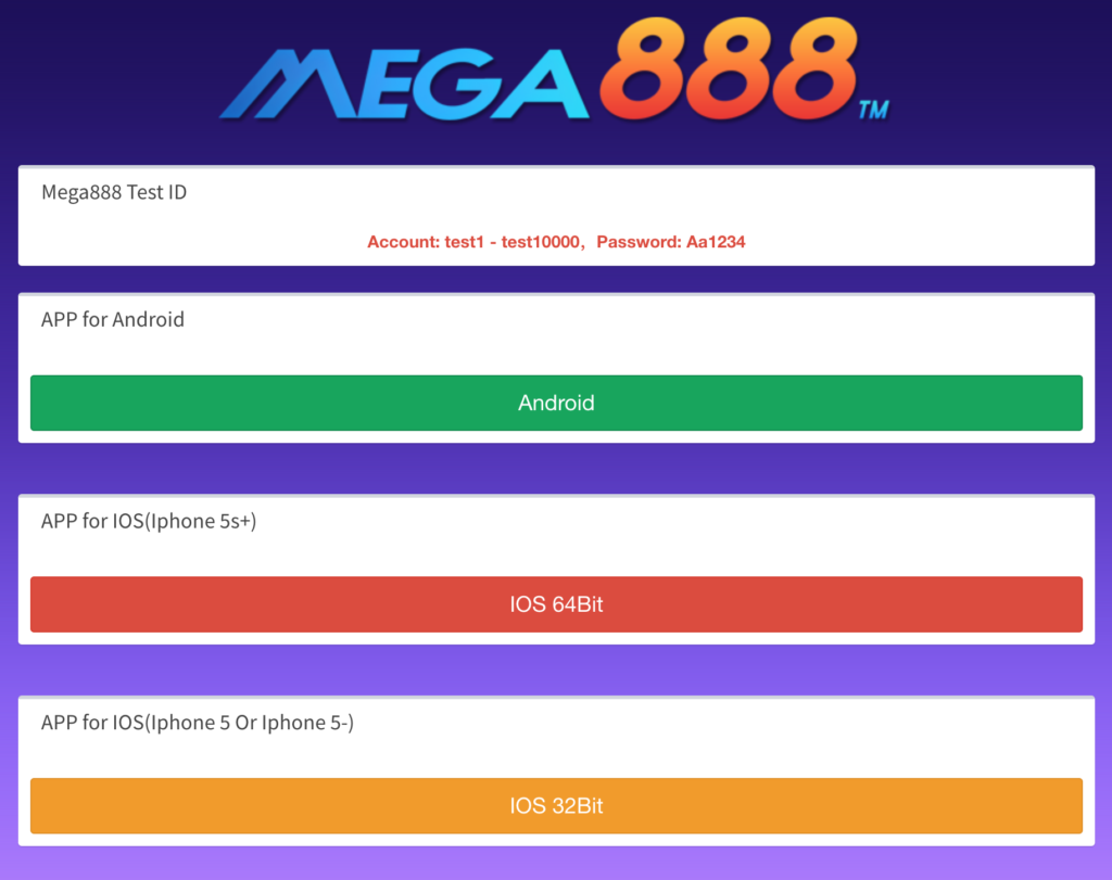 mega888 test id